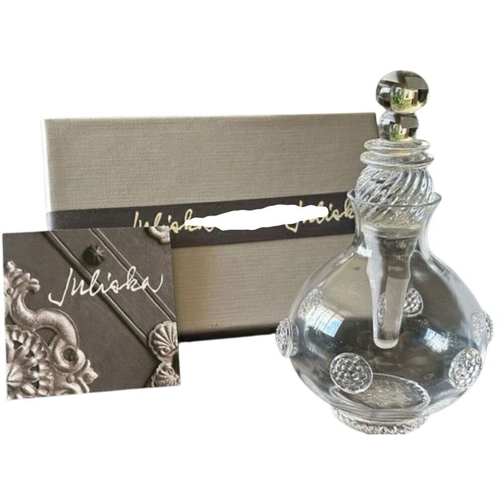 NEW IN BOX JULISKA Clarissa blown glass PERFUME BOTTLE with TOP